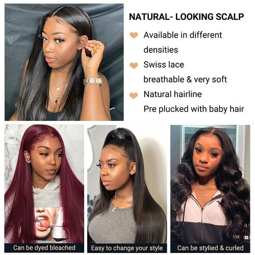 Mariska Lace Front Wigs Human Hair Straight 4x4 Closure wigs for Black Women 150% Density (22INCH)