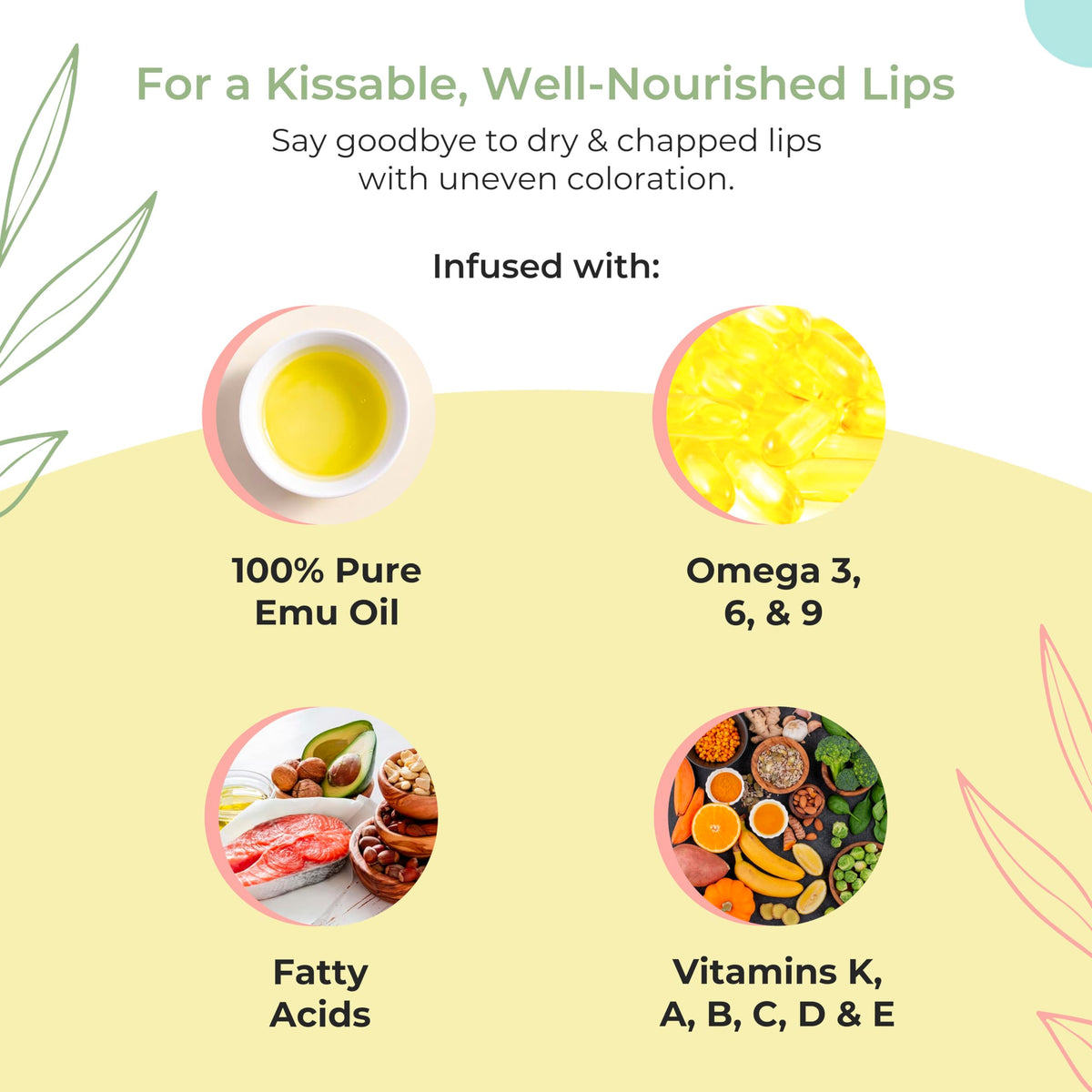 Emu Oil Moisturizing Lip Balm - Hydrating Lip Balm with Extreme SPF50+ Sun Protection - 4-Hour Water Resistant, Fortified with Vitamin E, Amino Acids & Omega 3, 6 & 9 - Y-Not Natural, 15g Stick