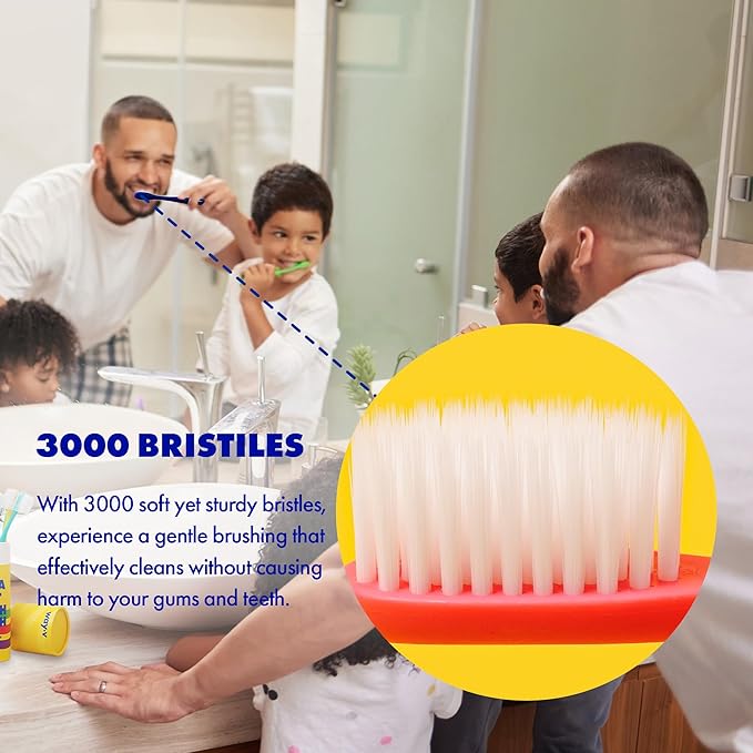 WAY.V Extra Soft Toothbrush Refill for Adults Sensitive Gums and Teeth with Individual Head Covers, 7 Pcs Manual Toothbrushes - Family and Guests - Pink (7 Counts, Soft Bristle)