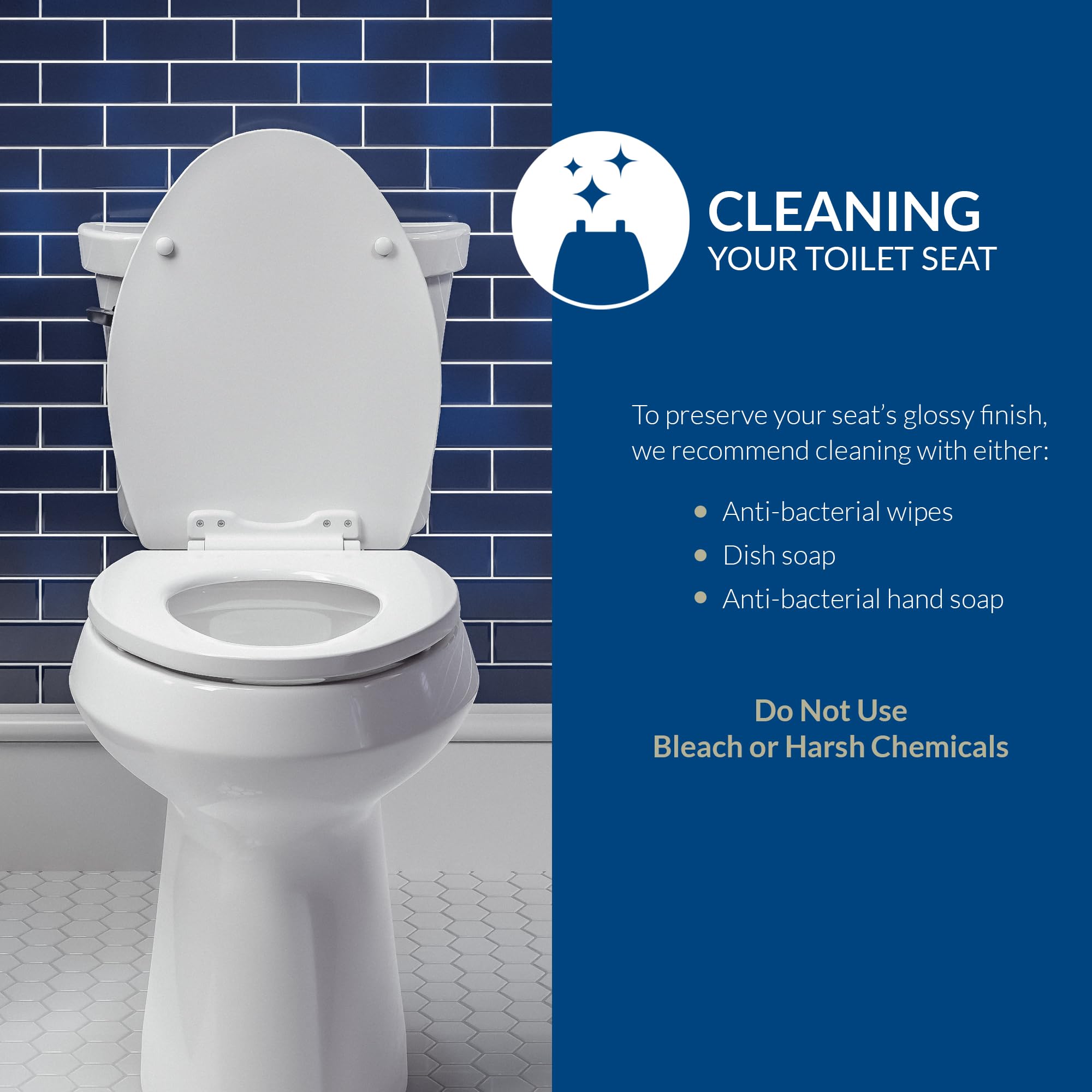 Mayfair Padded Toilet Seat, Cushioned Soft Vinyl over Wood Core Seat, Secure Hinges, Easy Clean, Made in USA, Round, White
