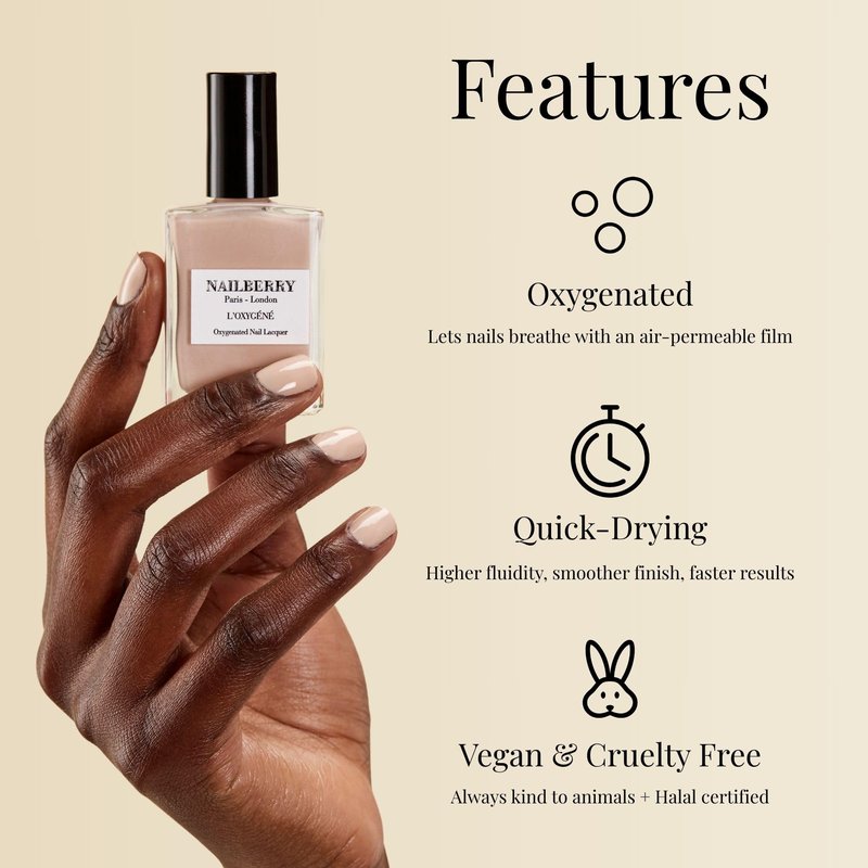 Nailberry L'Oxygéné Oxygenated Nail Lacquer | Pop My Berry | Bright Orange Nearly Red Opaque | UV Protected Long-Wear Nail Polish | 12-Free | Vegan | Certified Halal | Cruelty & Gluten Free | 15 ml