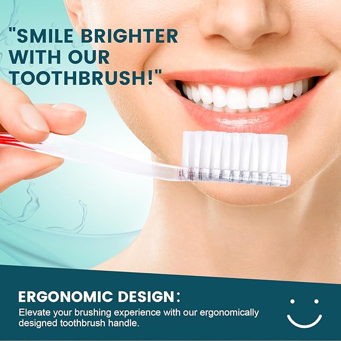 Navona 30 PCS Disposable Toothbrush with Toothpaste Bulk, Travel Toothpaste, Bulk Toothpastes, Individually Wrapped Bulk Toothbrush, Ergonomics Handle,Medium Soft Bristle, Perfect for Travel, Hotel