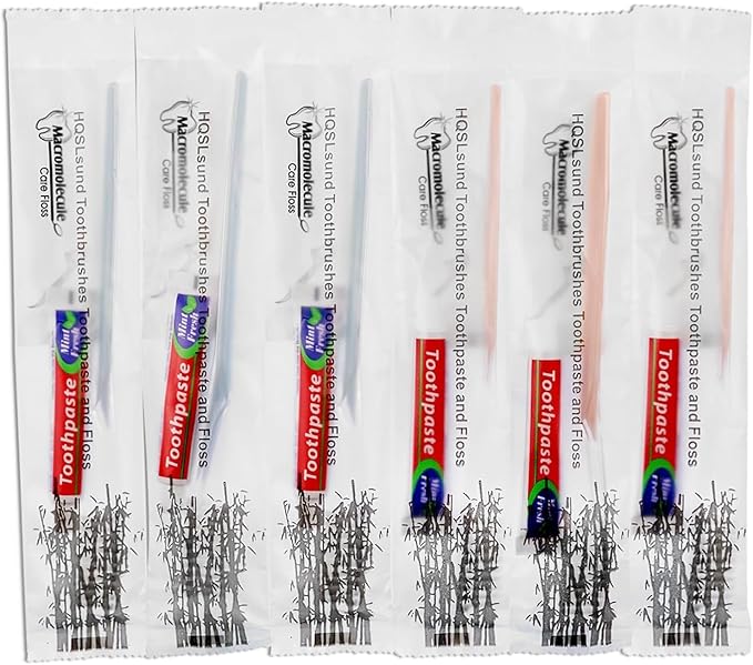200 Pack Disposable Toothbrushes with Toothpaste Floss Individually Wrapped, 2 Color Toothbrush,10g Toothpaste,Floss Pick,Bulk Toothbrush Kit for Homeless,Airbnb,Hotel,Guest