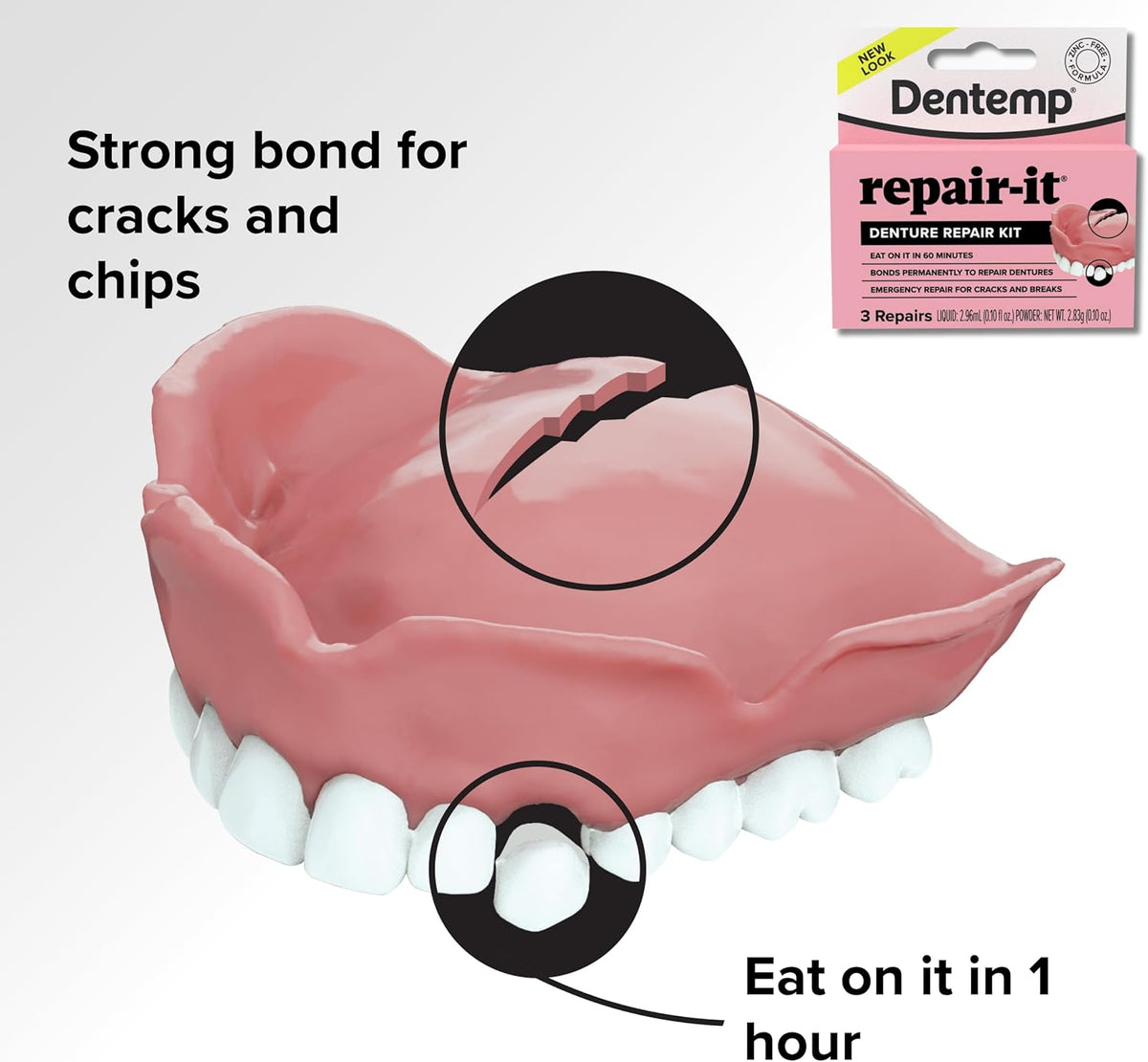 Dentemp Repair-it Denture Repair Kit & Reline-it Denture Reliner - Denture Kit (Multi-Pack) - Refit and Tighten Dentures for Both Upper & Lower Denture - Repair Broken Dentures & Loose Teeth