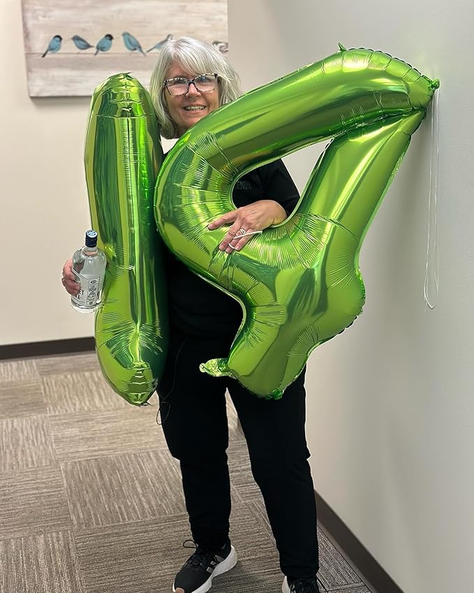 Light Green Number 6 Balloon 40 Inch, 6 Balloon Number, 6th Birthday Decorations, Light Green Party Supplies for Boys Girls