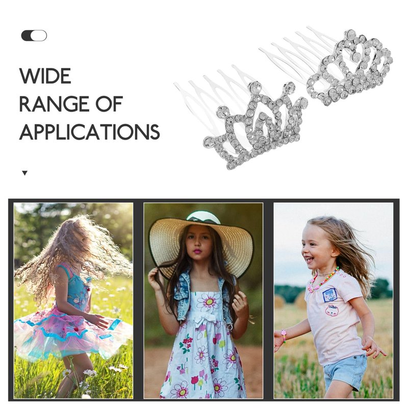 BIUDECO Hair Clips for Rhinestone Hair Accessories, 48 Pcs Girls Barrettes for Girls, Little Girl Tiaras for Women Crown, Fashionable and Cute Comb