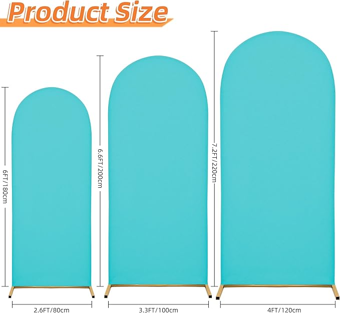 Arch Covers,Arch Backdrop Stand Fitted Cover for Wedding Birthday Party Ceremony Banquet Decoration(6.6FT,Sky Blue,Cover Only)