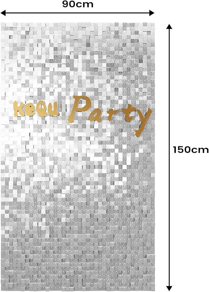 Shimmer Sequin Wall Backdrop Panels, 12pcs DIY Party Decor for Wedding, Birthday, Graduation, Anniversary, Engagement, Holiday & Home Decoration (Silver)
