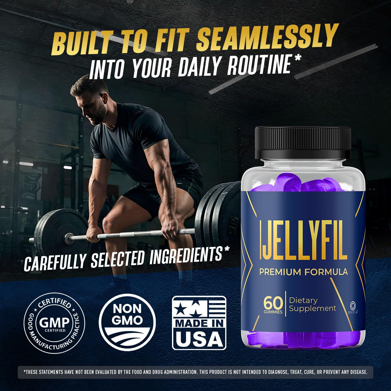 (3 Pack) Jellyfil Gummies - Official Jellyfil Gummys with All Natural Ingredients, Advanced JellyFil Maximum Strength Vitamins Formula for Wellness & Overall Health Support, 180 Gummies for 3 Months