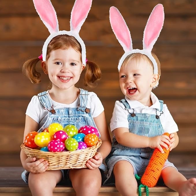 LovesTown Bunny Ears Headbands, 4 PCS Rabbit Ear Hairbands for Easter Party Masquerade Animal Theme Party