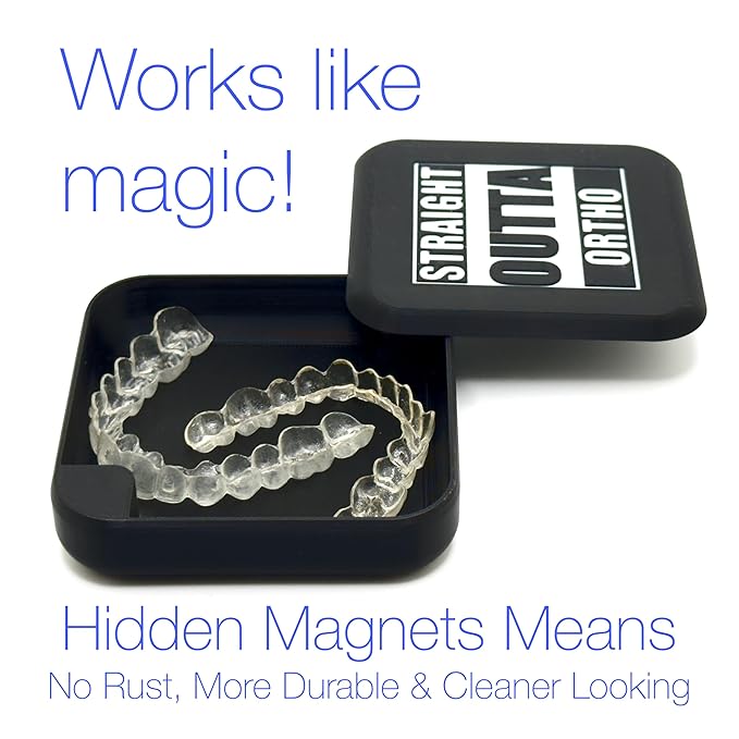 Kasse Invisalign Case by nCase | Aligner & Retainer Case w/QR Code Recovery | Magnetic Twist Open | 3D Printed in the USA | Secure Travel Design | Plus Invisalign Remover Tool | Straight Outta Ortho