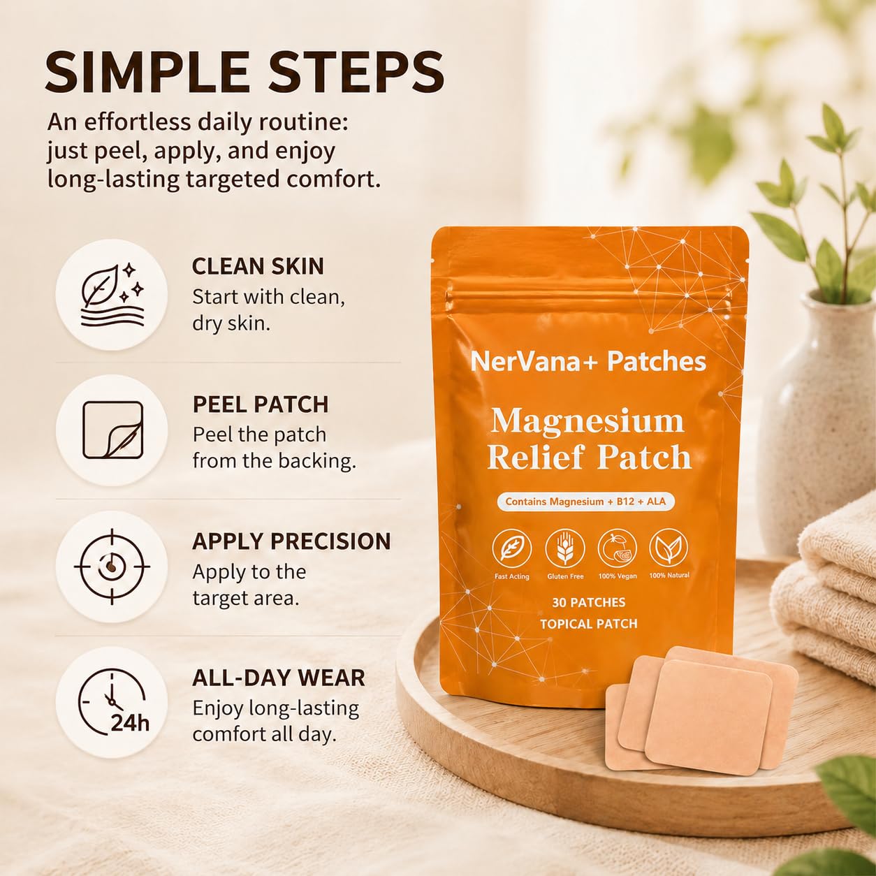 1 PCSNerVana+ Patches for Neuropathy, Nerve Relief Patches, 30 Sticks (1 PCS, Regular)