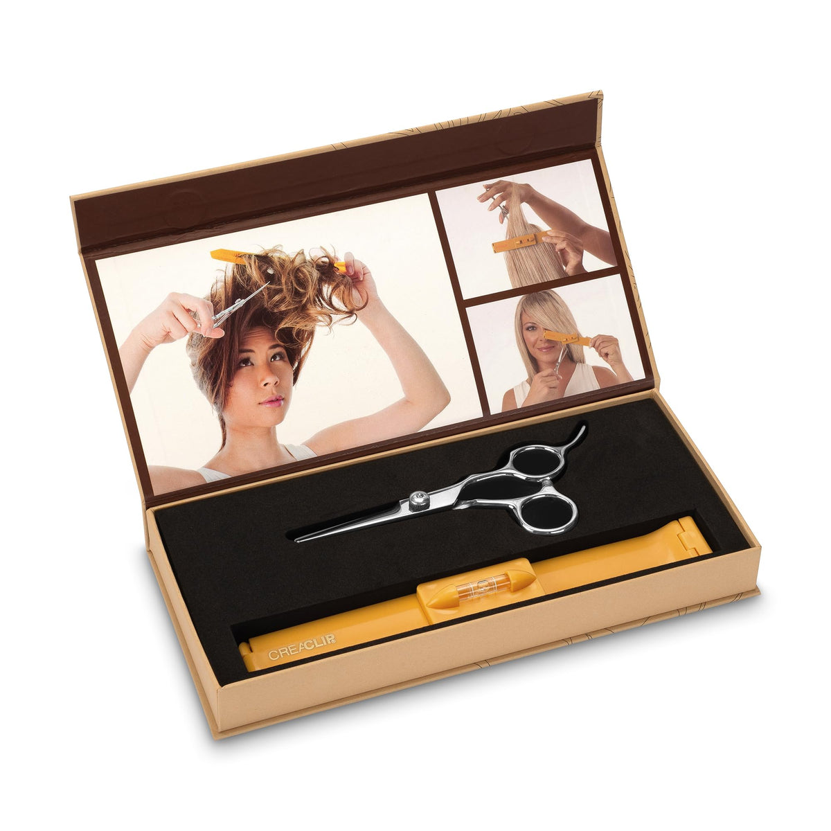 Original CreaClip MEDIUM and Scissors For FINE, THIN HAIR - As seen on Shark Tank - Hair Cutting Tool for Layers Bangs Split Ends Kids Hair Cut, Hair Cutting Guide