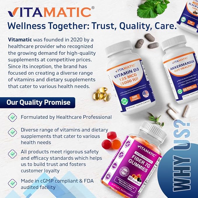 Vitamatic Salivarius Complex 10 Billion Chewable Mint Flavored Tablet - 60 Count - Oral Health Chewable Probiotics + Prebiotics - Supports Healthy Teeth, Gums, & Better Breath (Pack of 2)