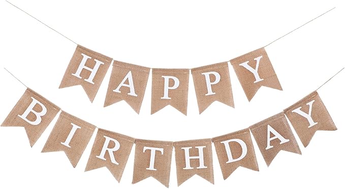 Irenare 4 Pieces Happy Birthday Banner Colorful Birthday Party Decor Rainbow Felt Garland Banner Rainbow Party Decorations Supplies(Linen)