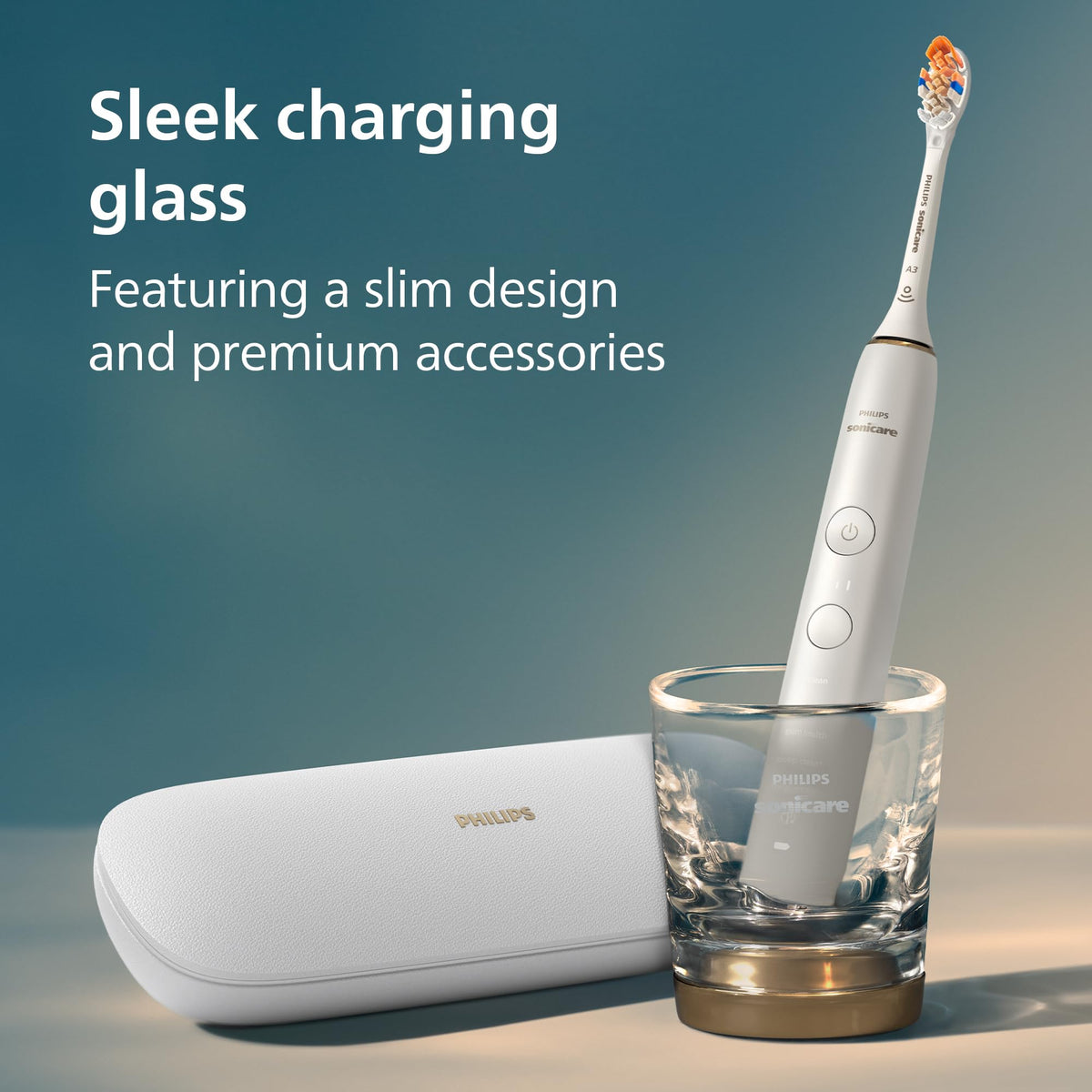 Philips Sonicare DiamondClean Smart 9750 Electric Toothbrush - Sonic Toothbrush with App, Pressure Sensor, 15 Brushing Settings, Replacement Reminder, USB Charging Travel Case, Rose Gold, HX9924/67