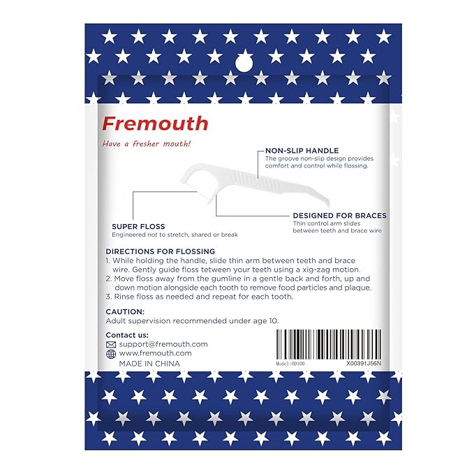 Orthodontic Flossers for Braces - Ortho Dental Floss Picks, 100 Count (Pack of 5), with a Travel Case