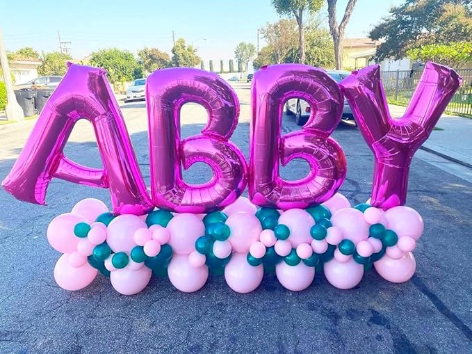 40 Inch Large Hot Pink Letter F Balloons Alphabet F Letter Balloons Foil Mylar Letter A Balloons for Birthday Party Anniversary New Year Graduation Wedding