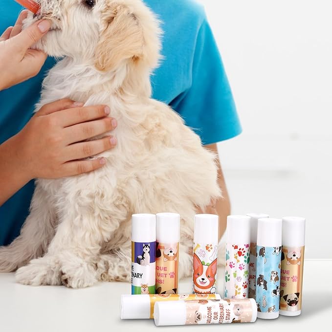 36 Sets Vet Tech Gift Animal Lip Balm Thank You Tag Organza Bag Veterinarian Appreciation Gifts Vet Tech Week Gift for Veterinary Technologist Nurse Valentine's Day Birthday Supplies