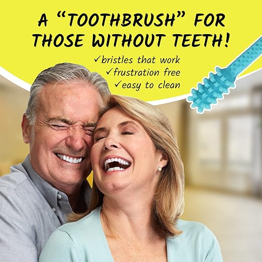 V3 Hard Plastic Denture Brush - Denture Gel Adhesive Remover - Remove Denture Gel Adhesive & Glue from Mouth & Gums, Oral Hygiene Product, Scraper w/Textured Grip and Rigid Bristles