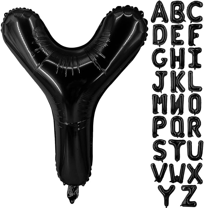 Lovoir 40 Inch Large Black Letter Y Balloons Big Size Jumbo Mylar Foil Helium Balloon for Birthday Party Celebration Decorations Alphabet Black Y
