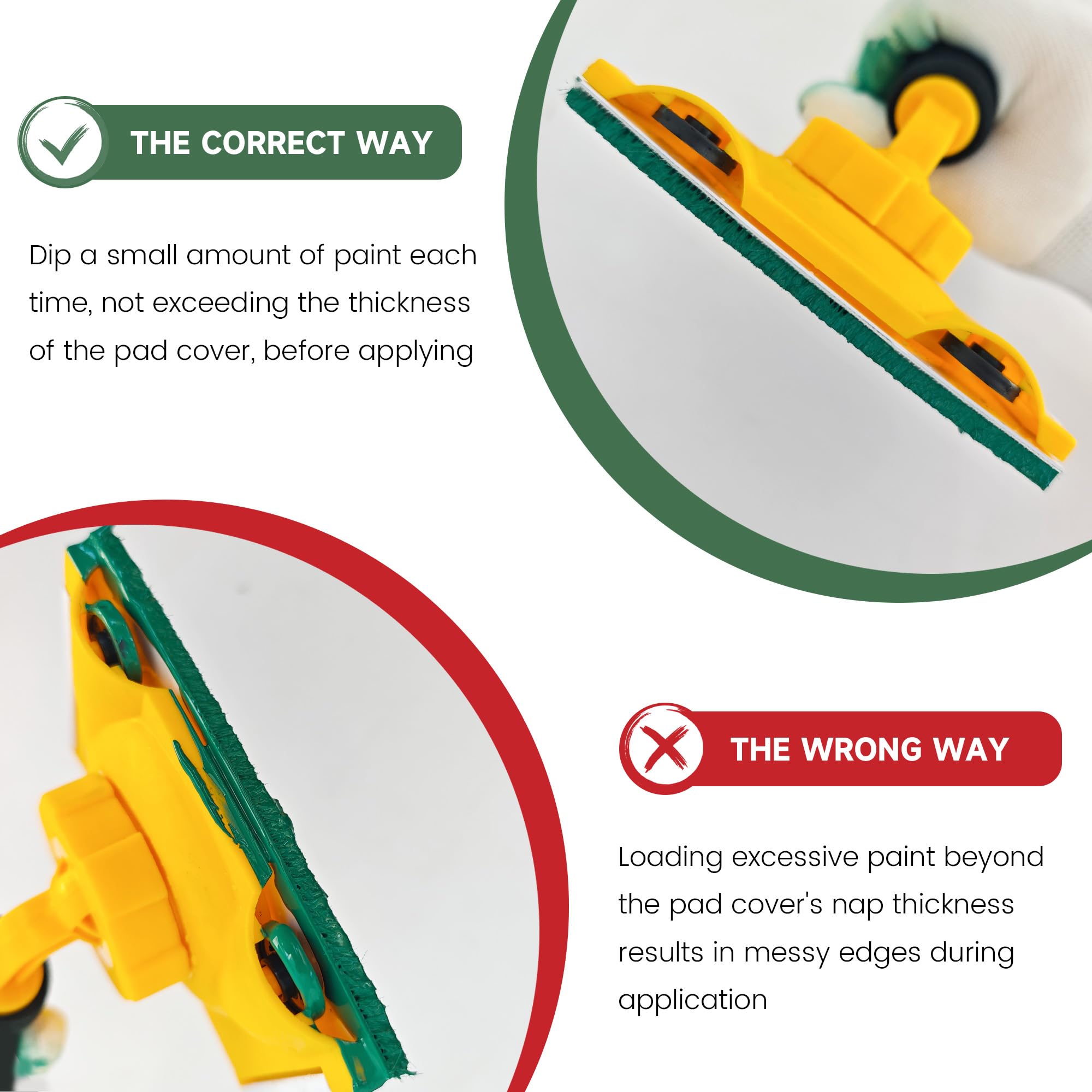 VOOMEY Paint Edger Tool Kit - 9 Inch Paint Pad Set