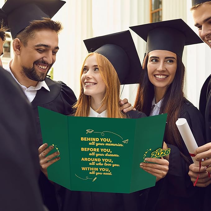 Vlipoeasn 2026 Graduation Guest Book Alternative, Green Gold Class of 2026 Graduation Party Decorations, Graduation Signature Book for 2026 College High School, Unique Graduation Gifts for Friends