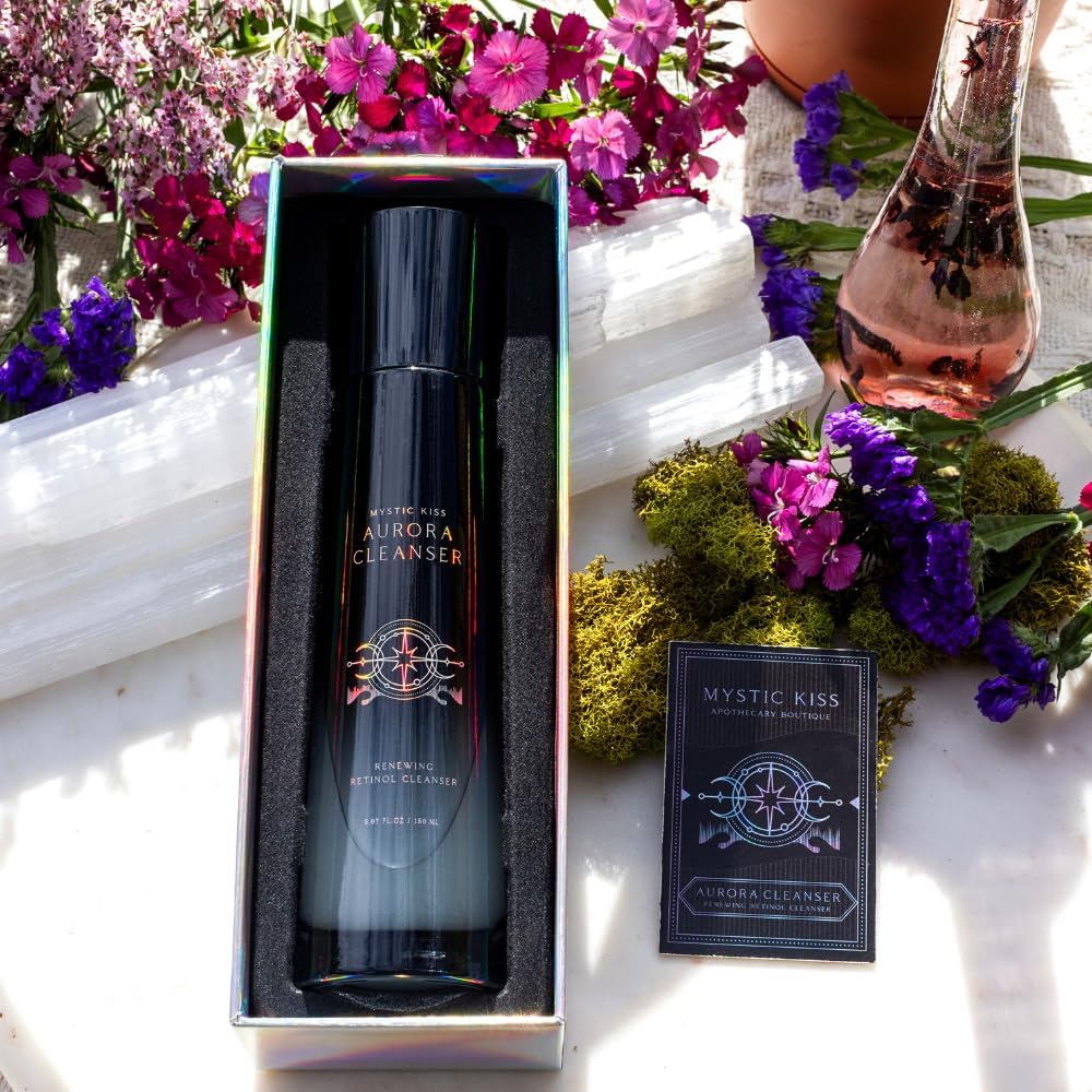 Mystic Kiss Aurora Retinol Cleanser I Gentle Retinol Face Wash for Women I Antiaging Face Wash I Rose Hydrating Facial Cleanser