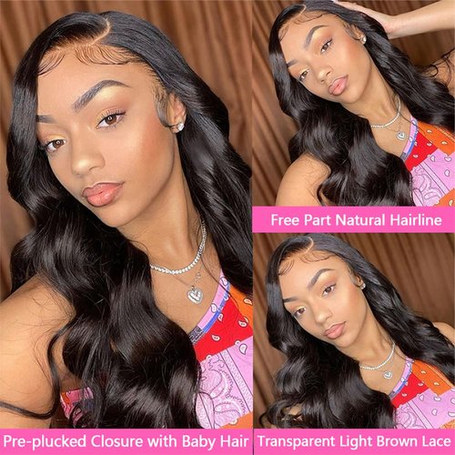 Body Wave Bundles with Closure 18 20 22+16 Inch 100% Brazilian Virgin Human Hair Bundles with Closure 12A Unprocessed Body Wave Weave 3 Bundles Human Hair with Closure 4x4 HD Lace
