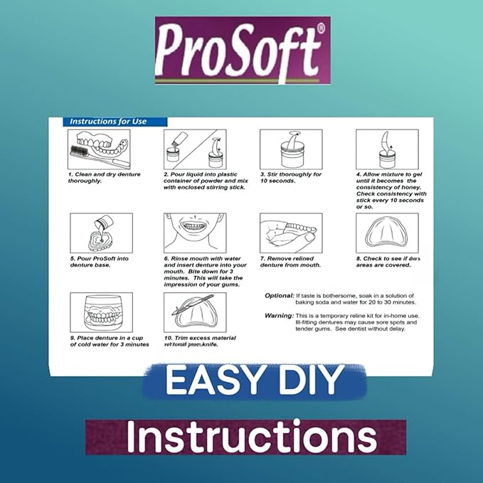 ProSoft Denture Reliner-Relines 2 Denture Plates