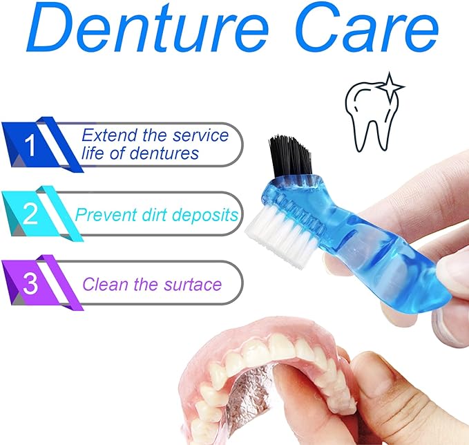 Dental Retainer Cup Holder Mouthguard Cleaning Case with Strainer Basket, Denture Bath Box Storage Cup Holder for Travel Cleaning - Dark Blue
