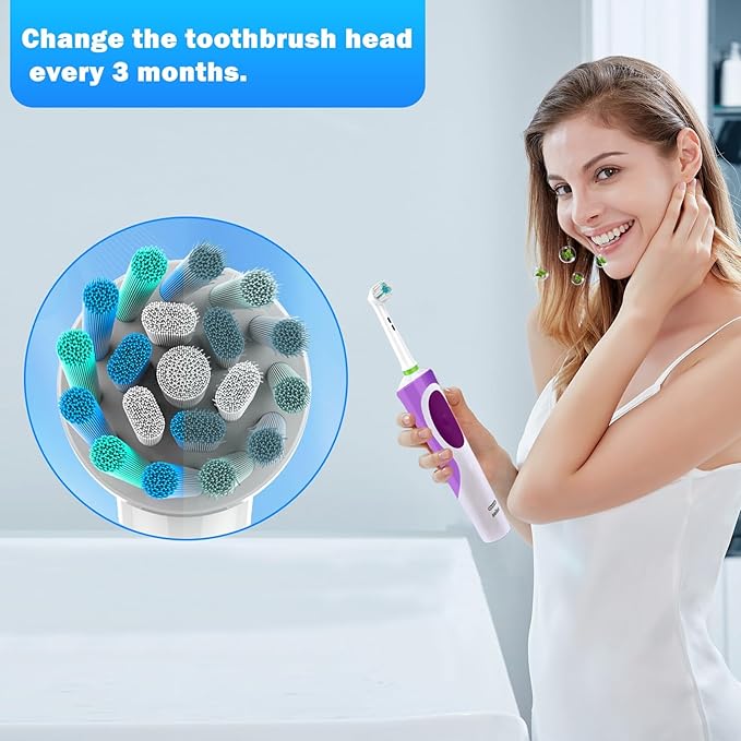 FIRIK Electric Toothbrush Heads Replacement Compatible with Oral B: 8 Pack Professional Brush Head Refills for Braun Pro 1000/3000/5000/7000/8000/9000