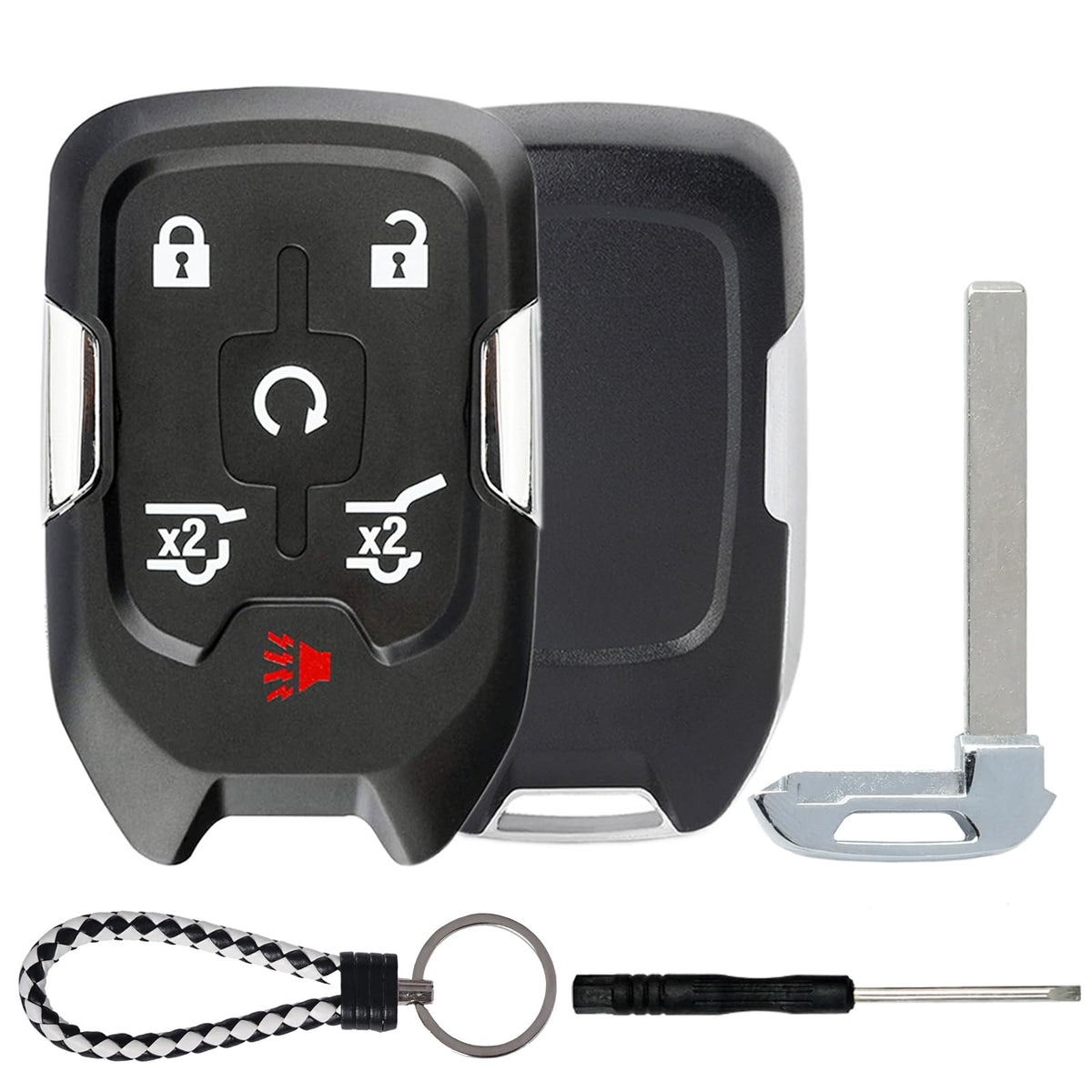MechanMagic Key Fob Shell Case Replacement Compatible with GMC Yukon XL Chevy Suburban Tahoe 2015 2016 2017 2018 2019 2020 Keyle