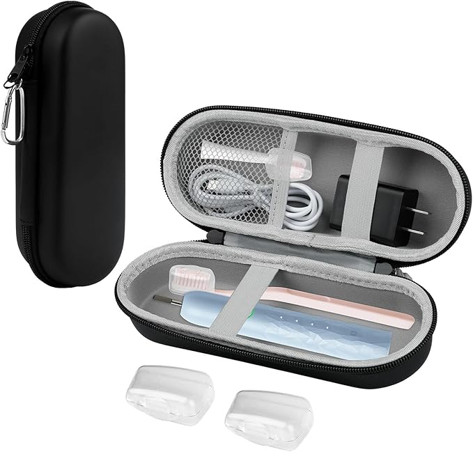 Toothbrush Travel Case for Oral B/Oral-B Pro 1000 1500 5000 7000 7500 6000 9600 for Phlips 4100 5100 Electric Toothbrush Carrying Bag,Portable Hard Protective Storage Bag with Mesh Pocket