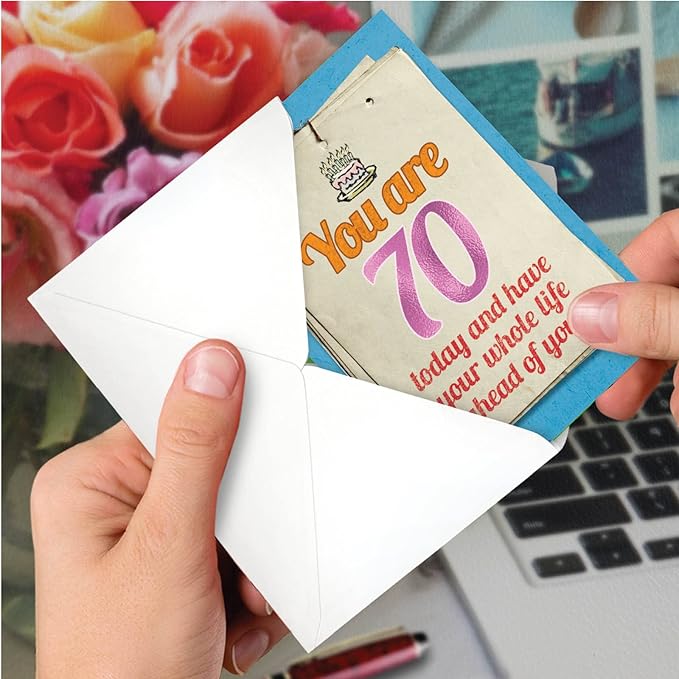NobleWorks - 70th Milestone Birthday Greeting Card with 5 x 7 Inch Envelope (1 Card) - You Are 70 8971