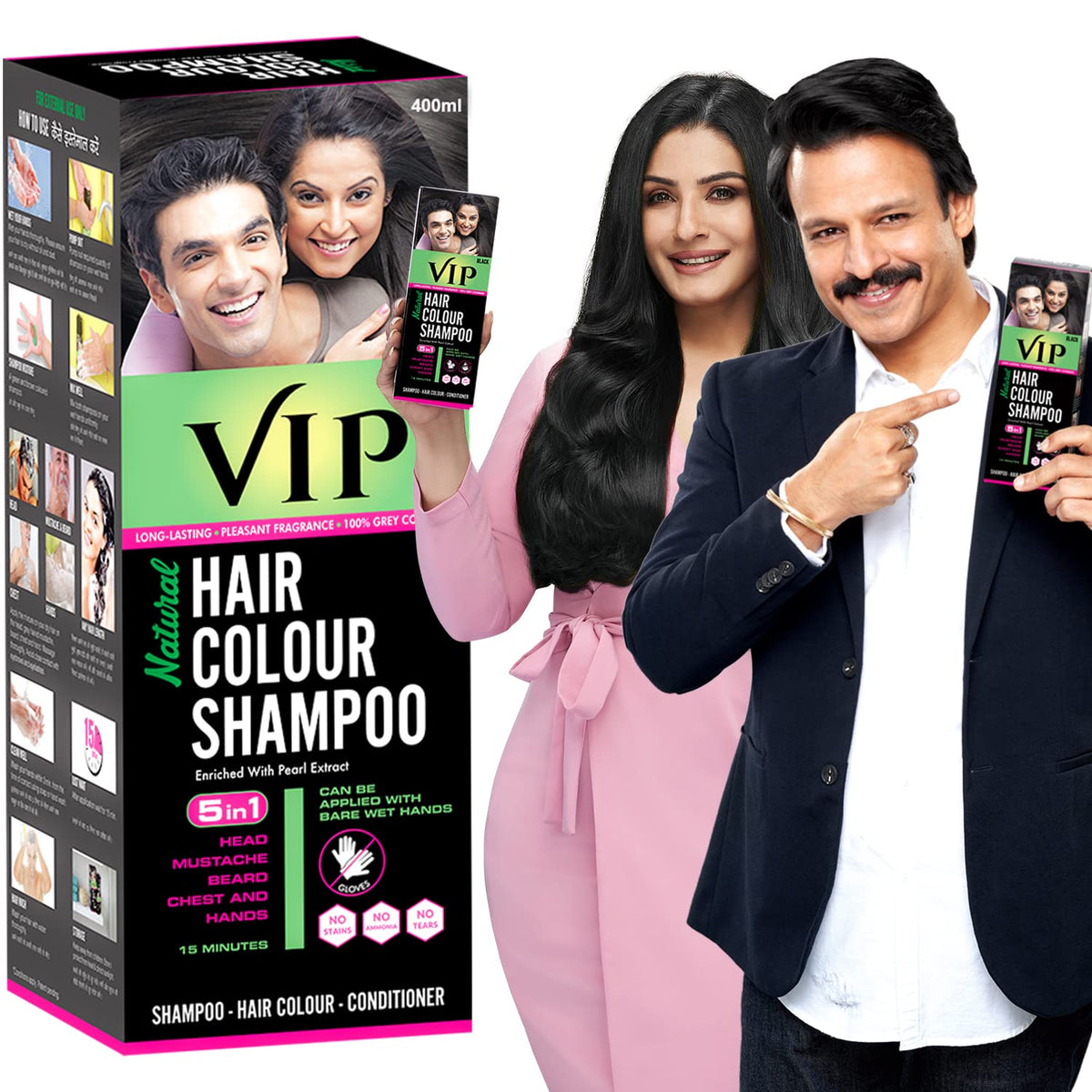 VIP Hair Color Shampoo, 400ml
