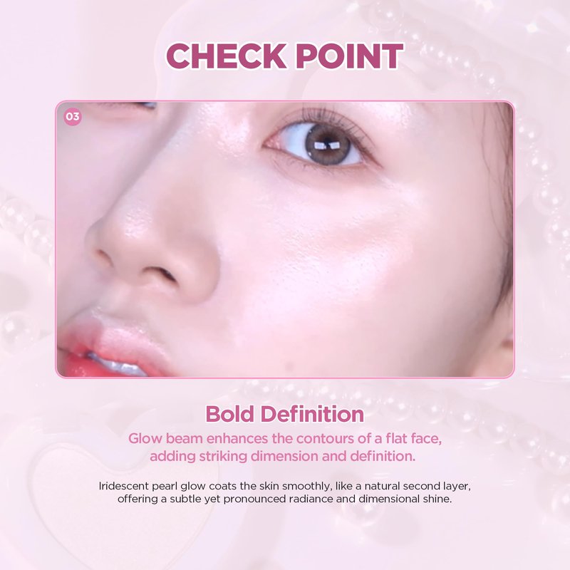 lilybyred Luv Beam Glow Veil | Korean Heart-Shaped Highlighter, Illuminating Shimmer, Radiant Glow, Silky Powder Texture, Buildable & Blendable, Lightweight & Long-Lasting, 0.11 oz. (02 Holy Beam)