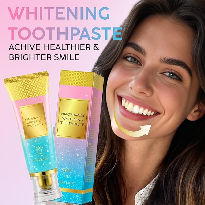 Niacinamide Whitening Toothpaste - Gum Care Strengthen, Tooth Enamel, Prevent Cavities, Fresh Breath, Gentle & Non-lrritating, Fluoride-Free