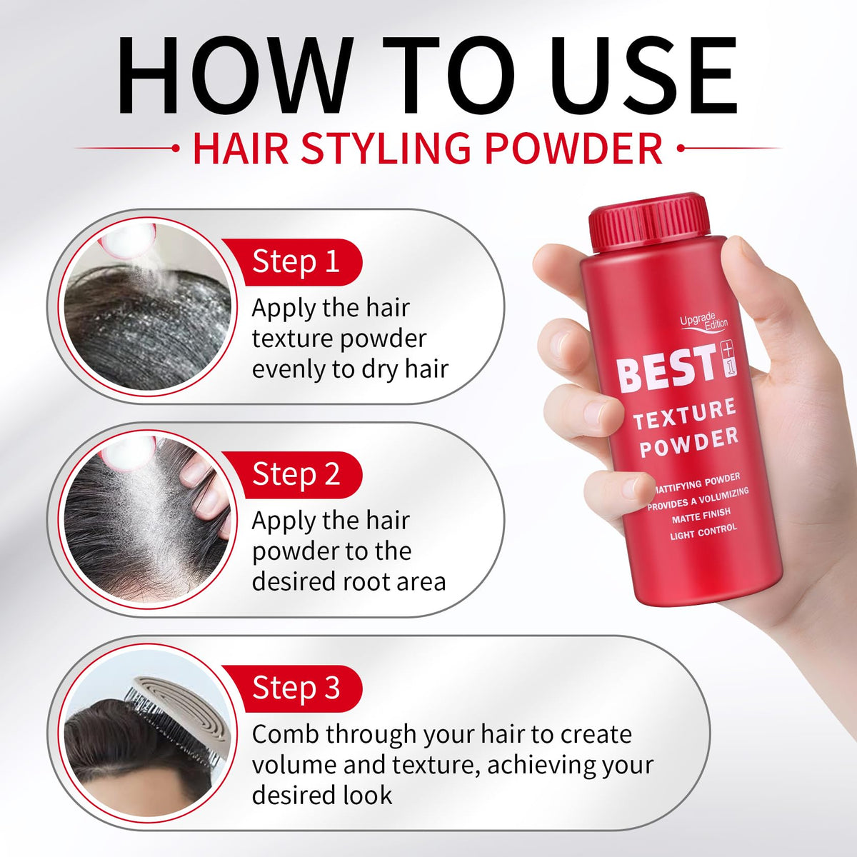 ZHISHUDL Hair Texture Powder for Men & Women, Pack of 3