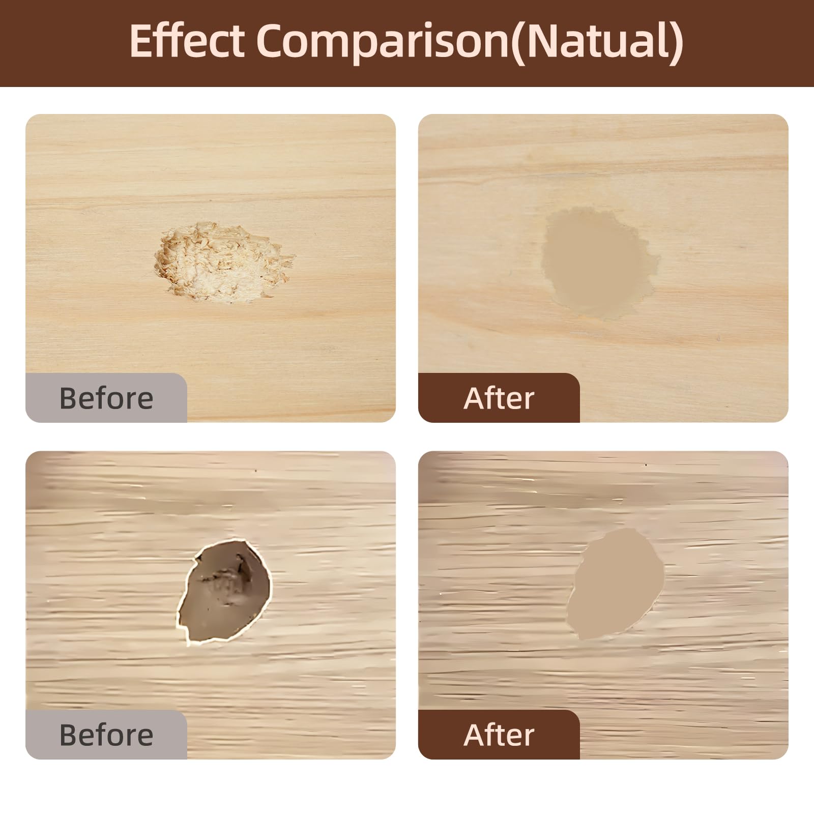 Boncart Wood Filler,Wood Putty,Wood Filler Paintable,Wood Repair Putty Stainable,9.87 Ounce Natual Wood Filler,Wood Furniture Repair Kit,Quickly Repair Any Broken and defective Wooden Furniture