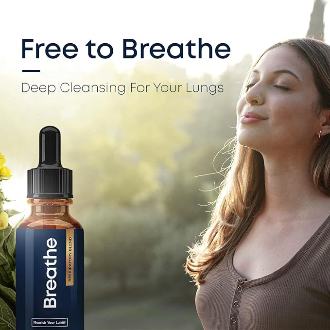 BREATHE 8-IN-1 Mullein Drops for Lungs & Airways (1 fl. oz.): Peppermint, Thyme, & Mullein Leaf Extract for Lungs Detox for Smokers - Break up Mucus & Breathe Clear - GMO-Free & Made in USA