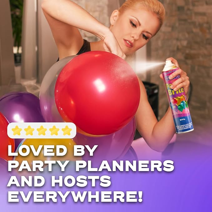 XL Balloon Shine Spray with Dropcloth, 16 oz, 2-Pack - Instant Long-Lasting Gloss for Latex Balloons - No-Wipe, Mess-Free Aerosol - Water-Resistant, Silicone-Based for Party Event Décor, Made in USA