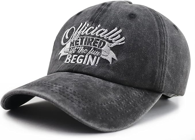 Officially Retired Hat for Women Men, Funny Adjustable Cotton Embroidery Retirement Baseball Cap