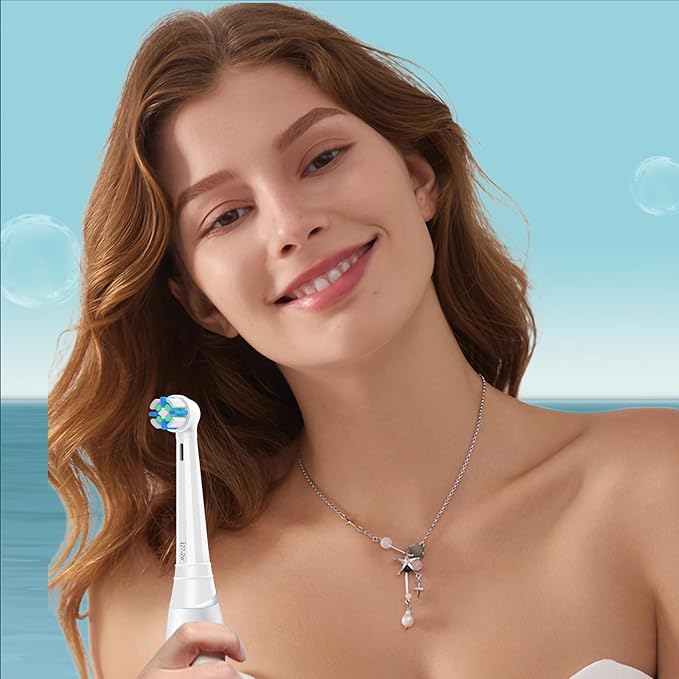 8PCS iO Replacement Heads Compatible with Oral B IO 2/3/4/5/6/7/8/9/10 Series Electric Toothbrush,Compatible with Oral B io Series Toothbrush Heads with Medium Bristles,White