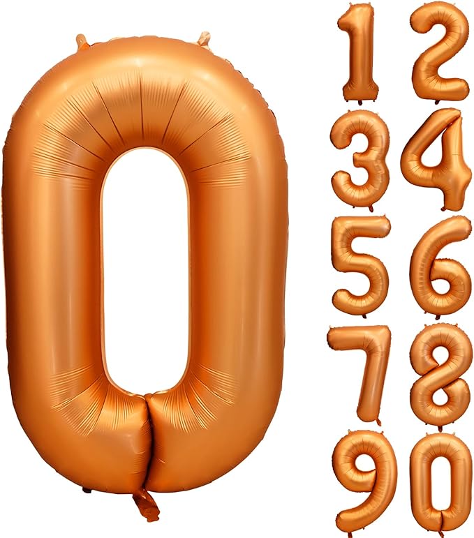 40 inch Orange Number Balloon Giant Foil Helium Balloons for Birthday Party Decorations