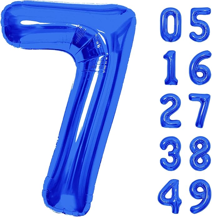 Number Balloons Navy Blue Balloons - Giant Number 10 Balloon, 10 20 30 40 50 Numbers Balloon Birthday Decorations, Blue Party Supplies for Boy Men