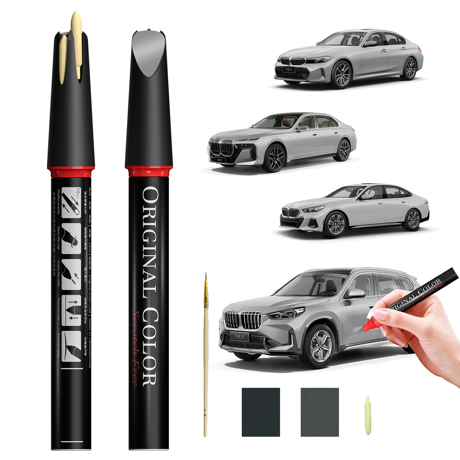 Carhoo P7X Frozen Deep Gray Touch Up Paint Suitable For Bmw, Genuine Custom Color Absoulutely Without Color Differences (16Ml)