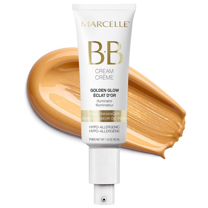 Marcelle BB Cream Golden Glow, Universal Shade, Tinted Moisturizer, Skin Enhancer, Illuminator, Beauty Balm, Non-Comedogenic, Paraben-Free, Oil-Free, Hypoallergenic, Cruelty-Free, 1.5 fl oz