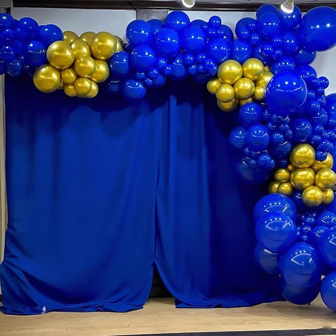 Navy Blue and Gold Balloons Garland Arch Kit with Stars 200Pcs -5 10 12 18 22 inch Balloon and Confetti Latex Balloons for 2025 Graduation Birthday Anniversary New Year Prom Party Decorations