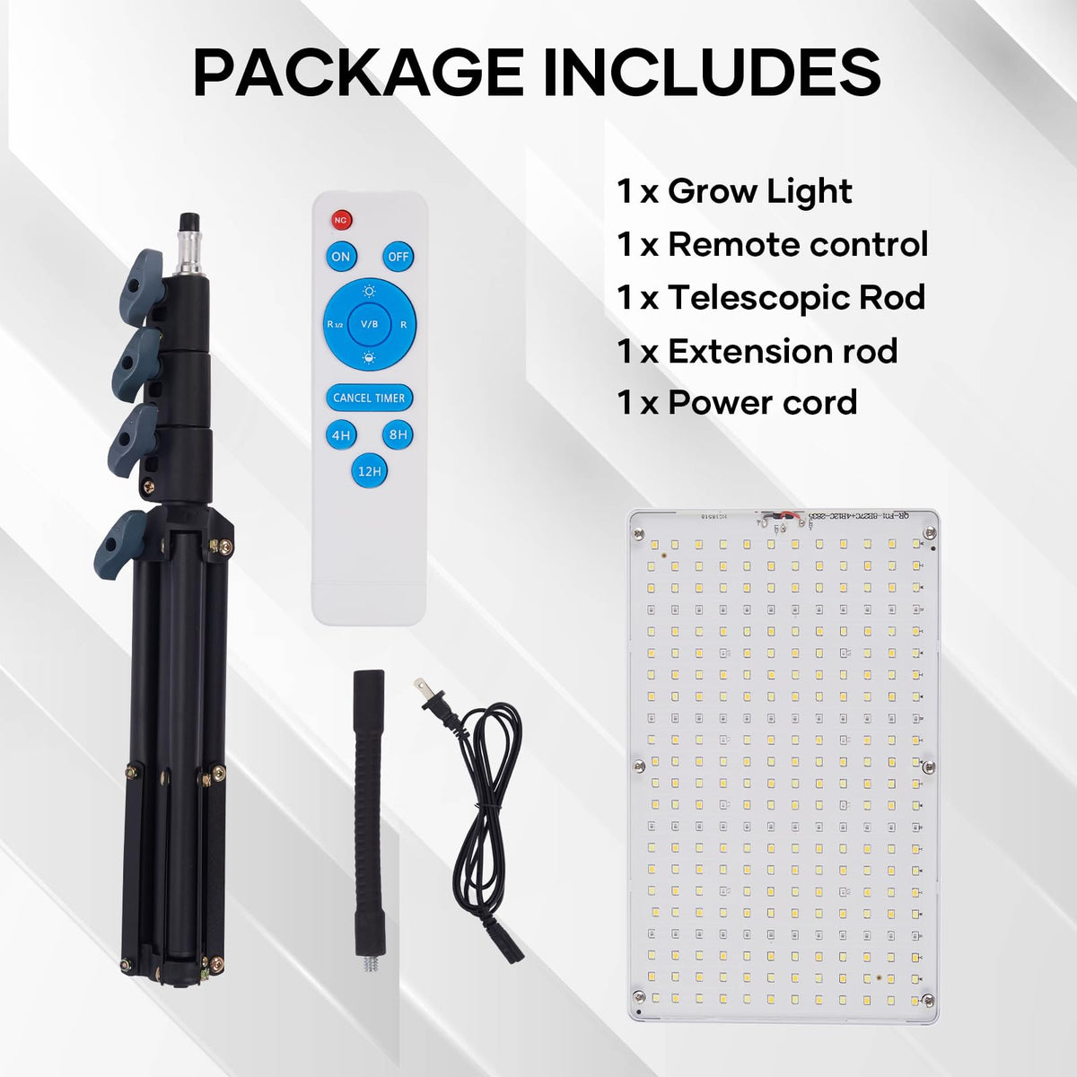 Plant Grow Light indoor,264 LEDs Full Spectrum Plant Light with Adjustable Tripod Stand with Remote Control and Auto On/Off Timer Function,Grow Lamp for Indoor Plants Greenhouse Veg Bloom Hydroponic